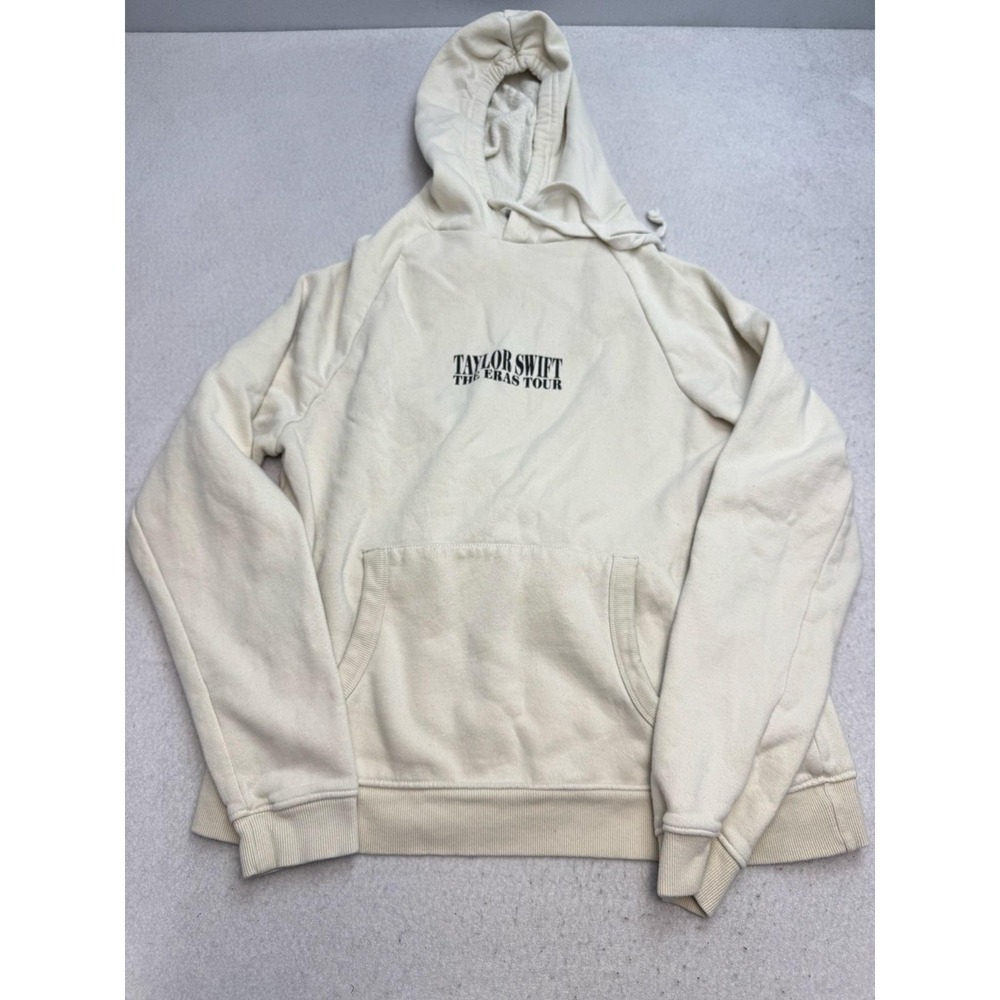 Taylor Swift Hoodie Womens Medium White Eras Tour Fleece Graphic Sweatshirt